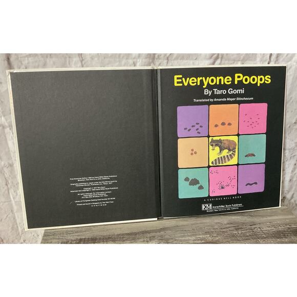 1993 Everyone Poops Book by Tarō Gomi Hardcover - Picture 3 of 6